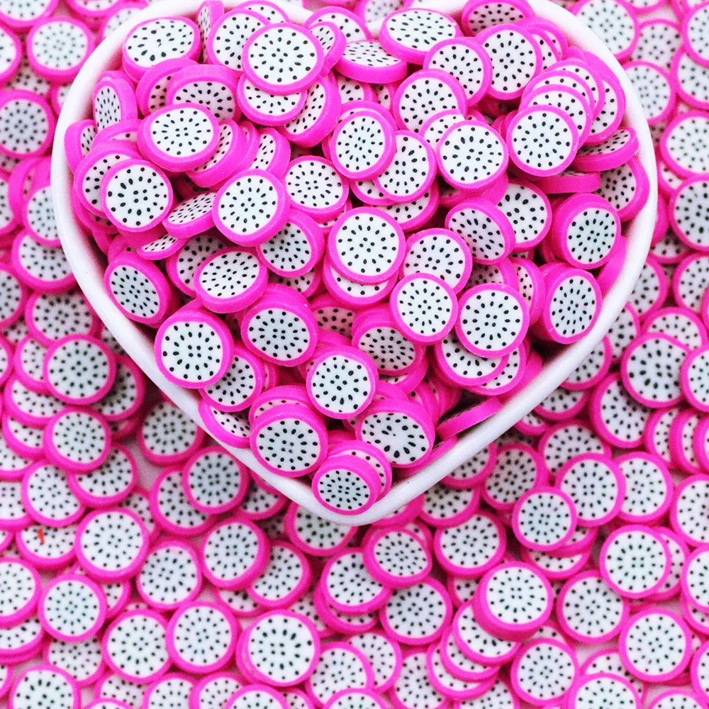 500G Fruit Dragon Fruit Polymer Clay Sprinkles Slices For Slime Filler DIY Clay Crafts Decoration Nail Art