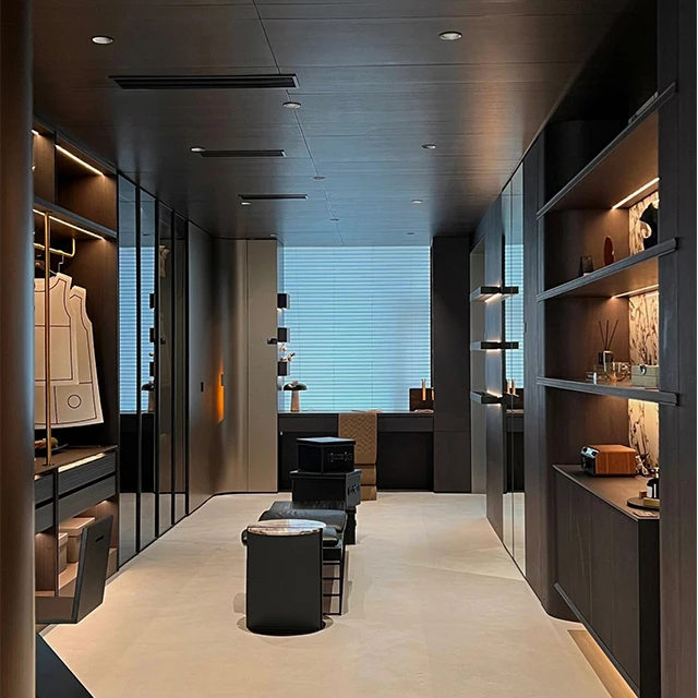 Modern Simple Luxury Walk-in Closet Foldable Bedroom Dressing Room Wardrobe MDF OEM Design Functional Hardware Cheap