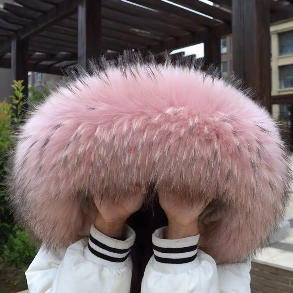 Fox fur collar collar real fox fur fox fur jacket collar