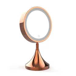 4 Inches Deluxe Gold Chrome Round Anti-Fog Bedroom LED Vanity Make Up Mirror With Light