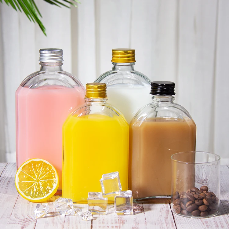 Factory Price 100ml 200ml 350ml Clear Wine Beverage Cold Brew Coffee Juice Flat Glass Bottle for Liquor
