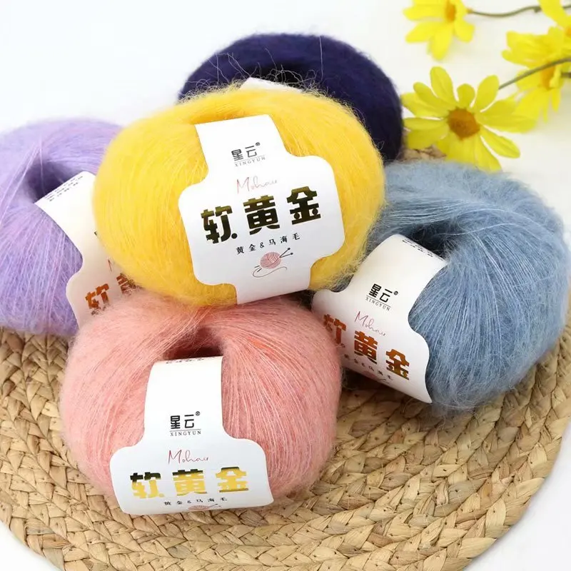 1 Ply Mohair Merino wool thread hand braided medium coarse wool thread DIY