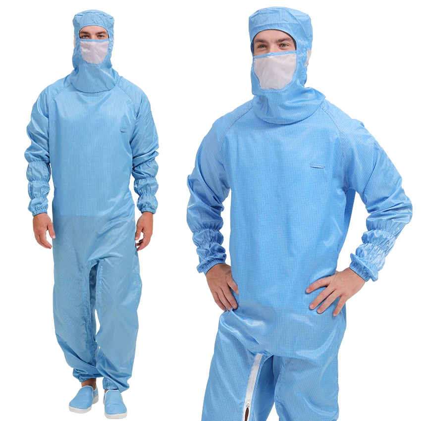 High Quality ESD Overalls Dust Free Anti Static Cleanroom Jumpsuit Coveralls Anti-static Garment For Cleanroom Industry