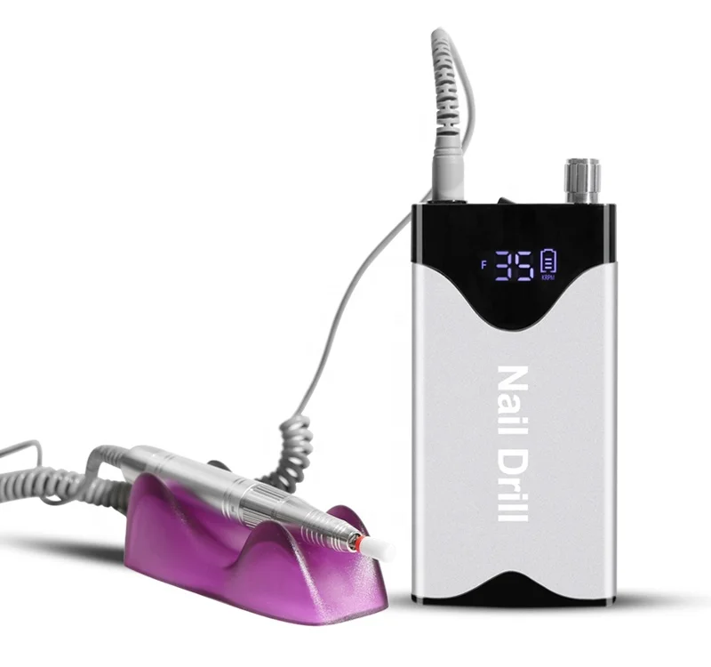 Brushless nail drill rechargeable cordless efile electric nail drill machine 35000rpm