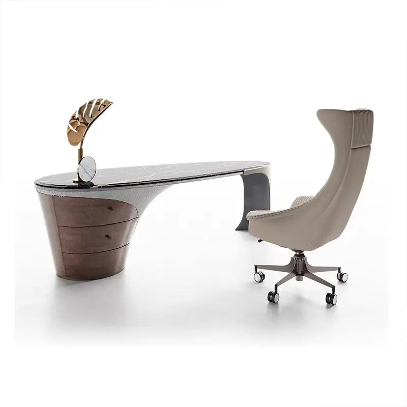 High Quality european desk office luxury boss modern design office desk and chair set italy brand office furniture set
