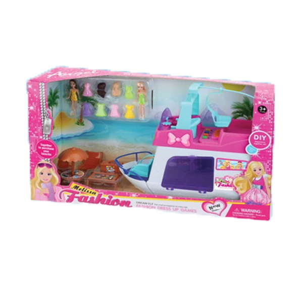 Beautiful  Dress Up Girl In Cruise Ship DIY Play House Set