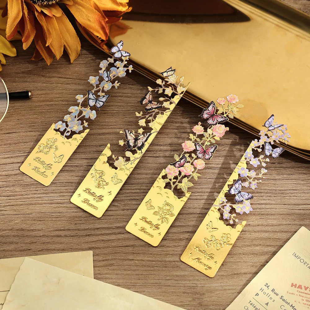 IMODA Vintage Butterfly Metal Bookmark - Elegant Bronzed Hollow Design Perfect Gift for Book Lover Writers Teachers Students