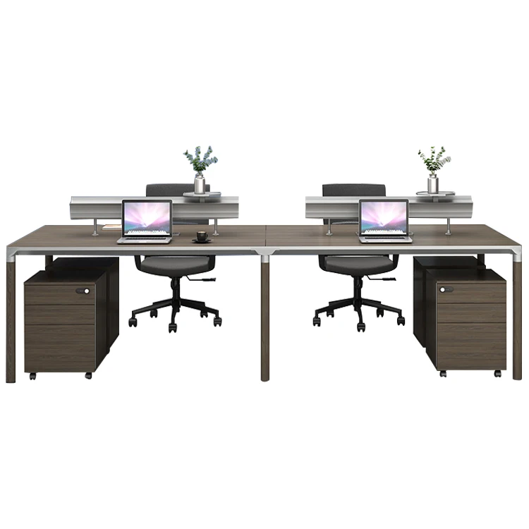 
4 person office Interior Movable Wooden Folding Operable aluminium office Wall Partitions Workstation 