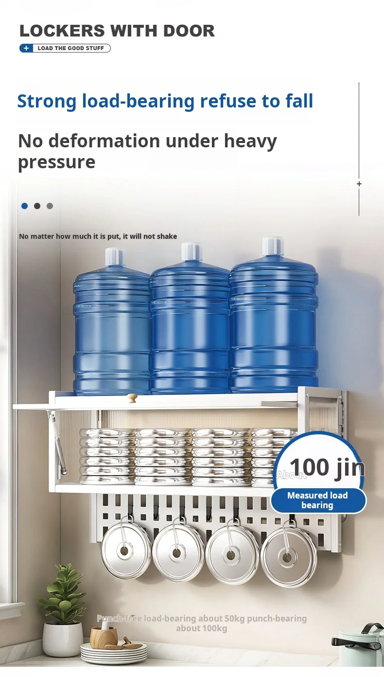 Careful Selection Strong Load Bearing Wire-Wrap Board Wall Cupboard Storage Rack