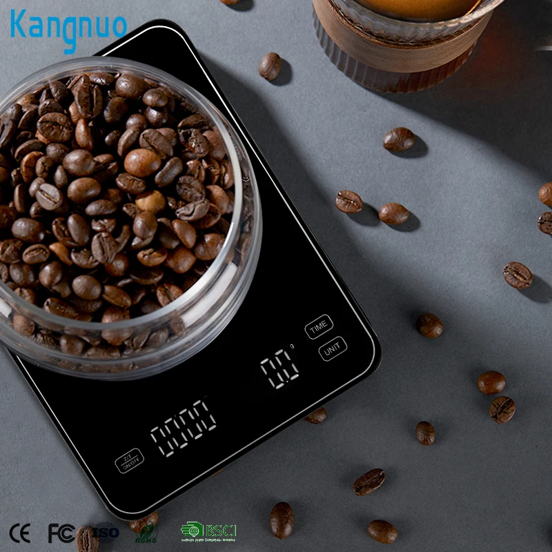 Custom Logo Painting 3kg/0.1g Electronic Kitchen Food Weighing Scales Timemore Espresso Digital Coffee Scale With Timer