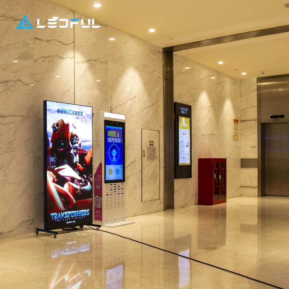 LEDFUL FULL Color 55 Inch Indoor Light and Thin LED Media Movie Poster Portable Mobile LED Billboard P2.5 Video Poster