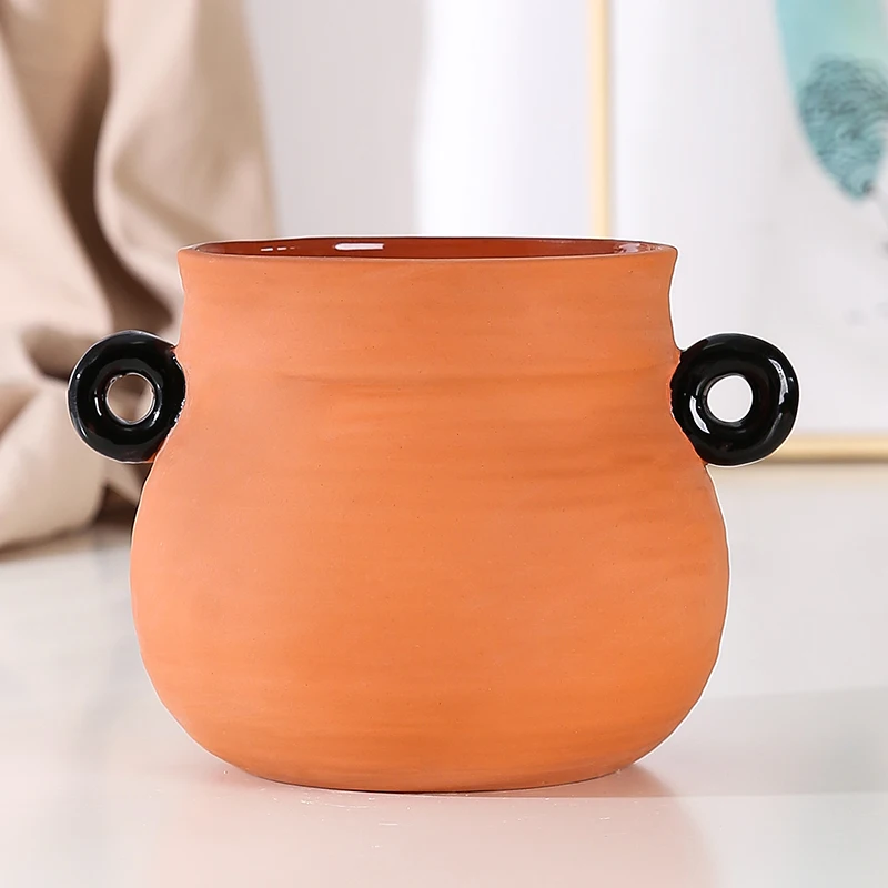 Винтажная домашняя керамическая ваза для цветов суккулент глиняная Терракотовая Ваза Для Цветов