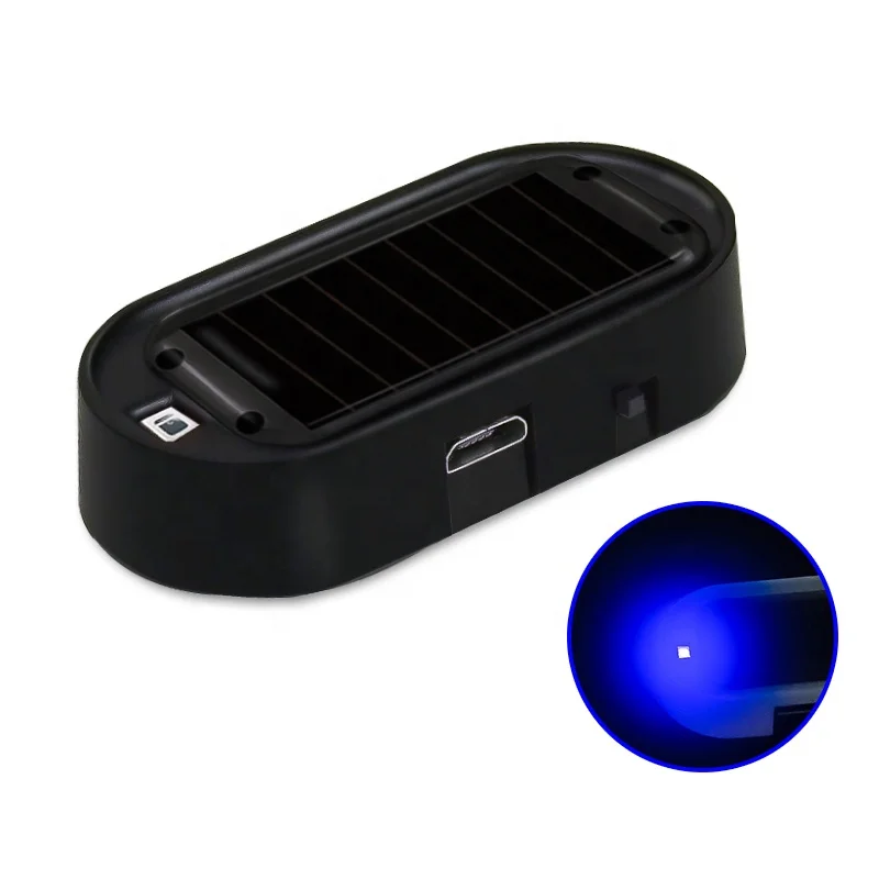 New Red and Blue Color Car security light repels thieves Strobe warning light led flashing Solar warning light