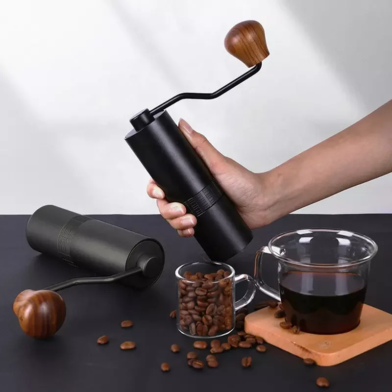 In Stock 6 Adjustable Bean Machine Travel Coffee Set Espresso Ceramic Burrs Molinillo De Cafe Manual Black Coffee Grinder