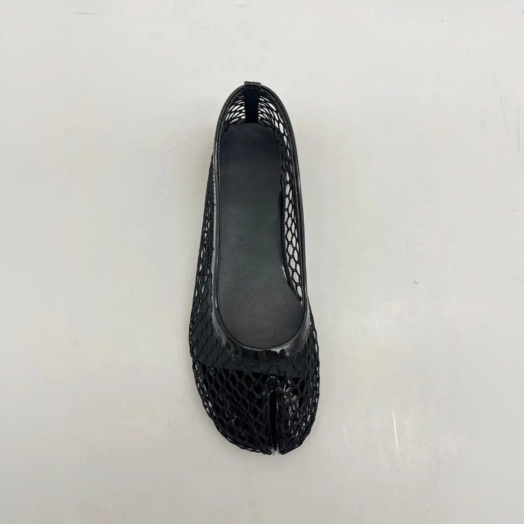 Fashion Custom 2024 Wholesale Ladies Flat split toe mesh Sandals Cheap price for good quality  Woman Shoes With Private Label
