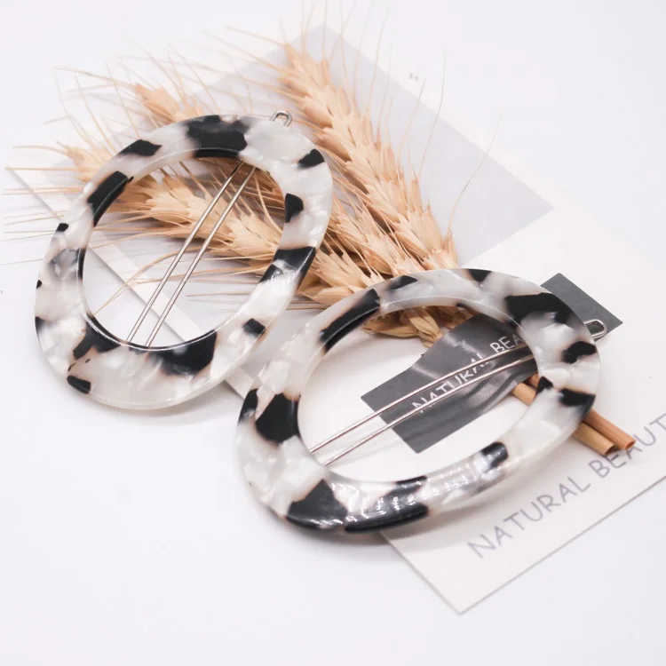 Light Color Tortoise Shell Bobby Pins Ellipse Design Hairpin For Girls