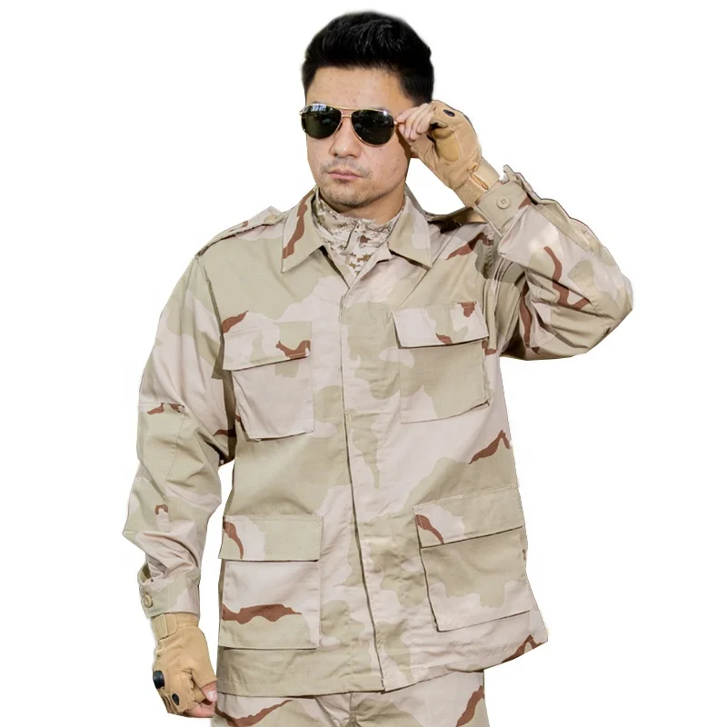 Wholesale new camouflage clothing Combat Tactical Uniform three color desert BDU outdoor Suit
