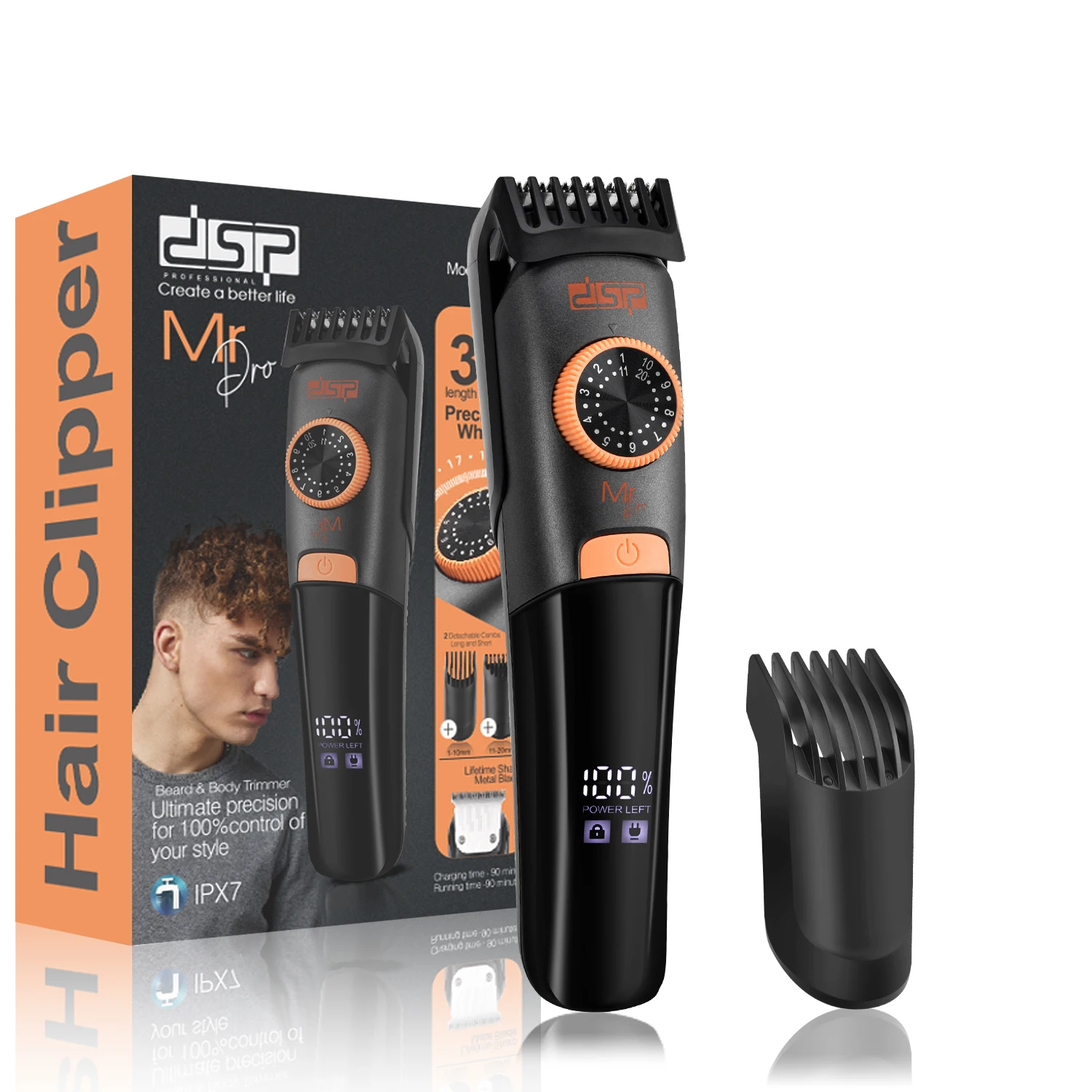 DSP Hot Sale USB Rechargeable Wireless Electric Machine Hair  For Men Professional Barber Cordless Hair Trimmers