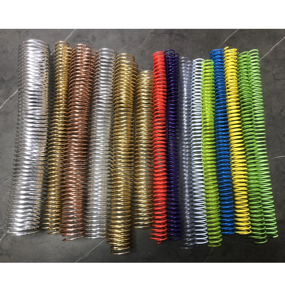 Spiral binding ring twin nylon coated plastic pvc steel metal o bending coil spines binding single double loop wire