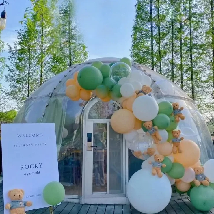 Full House Outdoor New Polycarbonate Glamping Aluminium Exhibition Tents Balloon Bubble House Event