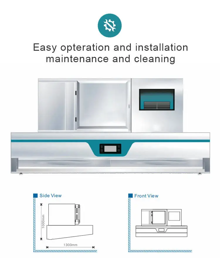 RUITAI All in one Stainless Steel Commercial kitchen exhaust range hood with Wholesale Price Range Hood