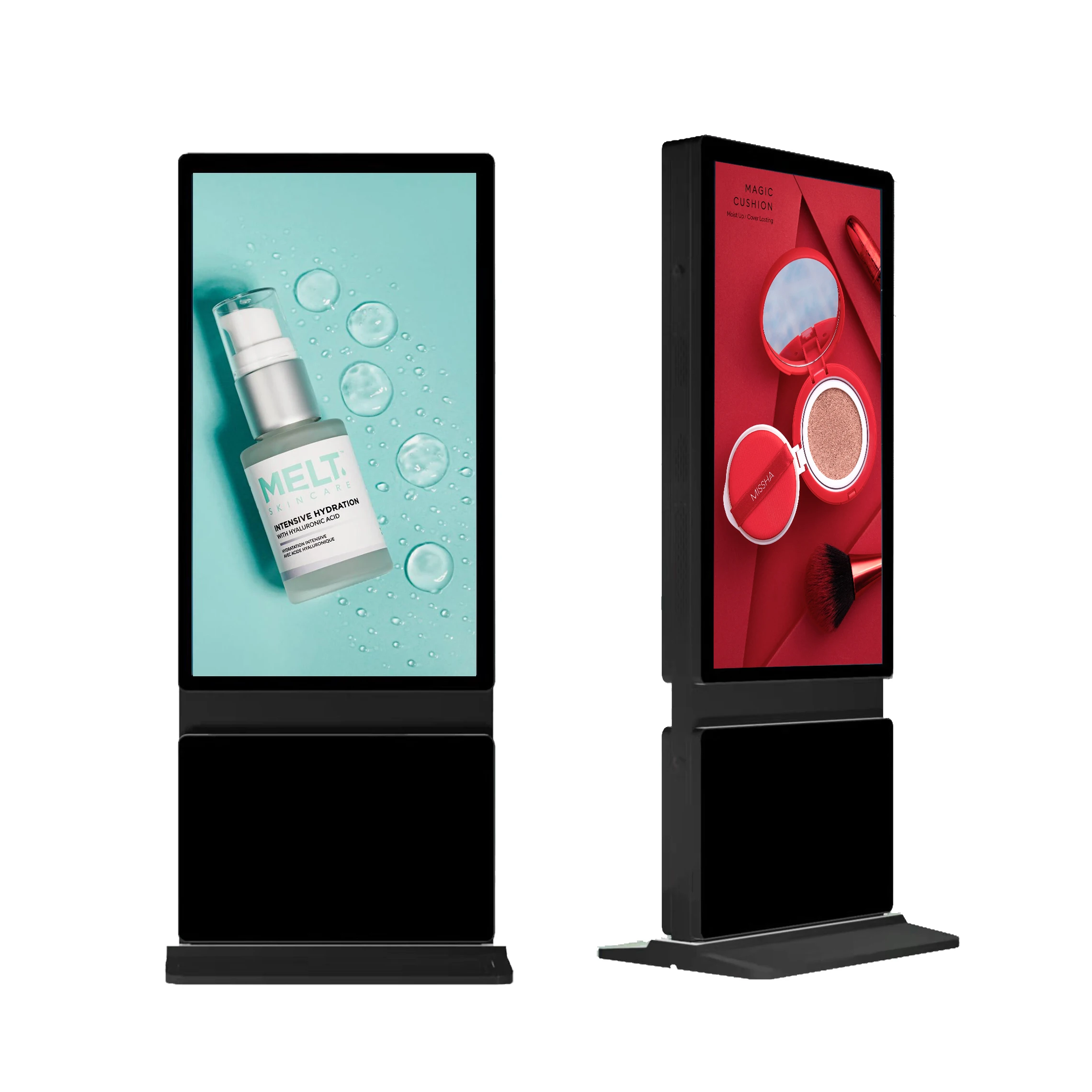 75 Inch Double Sided Vertical LCD Advertising Touch Screens 2K 4K Stand Digital Signage Dual Screen Kiosk with android OS