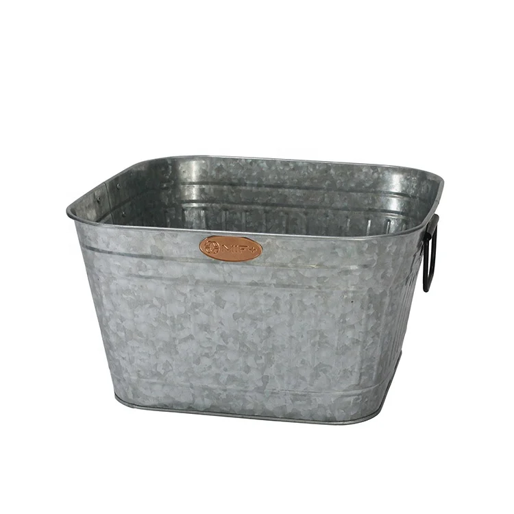 Custom Hot sale metal galvanized ice bucket beer wine cooler party beverage tub Metal Ice and Drink Bucket