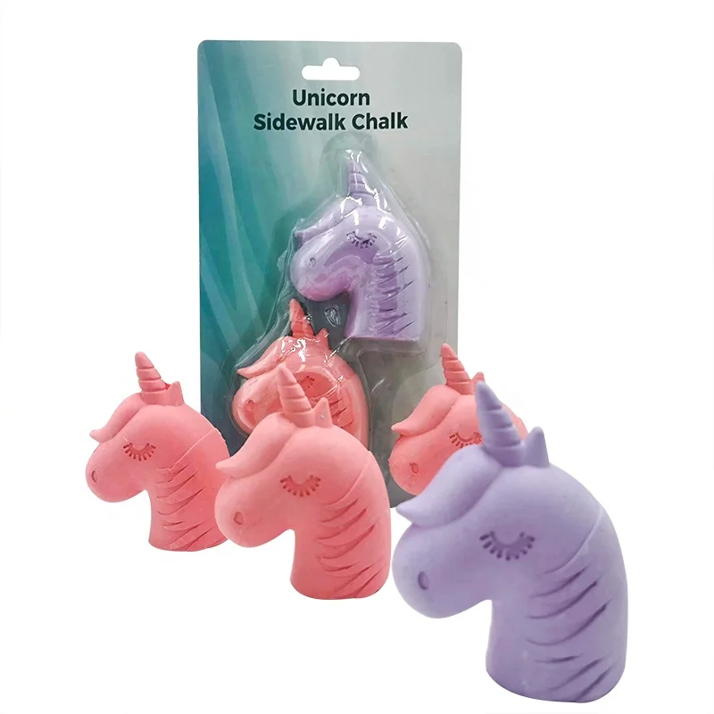 unicorn  shapes educational chalk no toxic school dustless chalk set  for kids