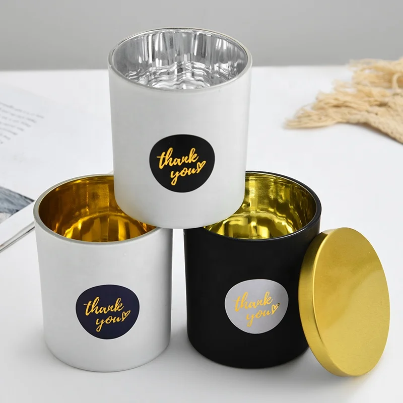 Luxury Home Decor Empty Frosted Glass Candle Vessels Container Holders Jars With Wooden Lid In