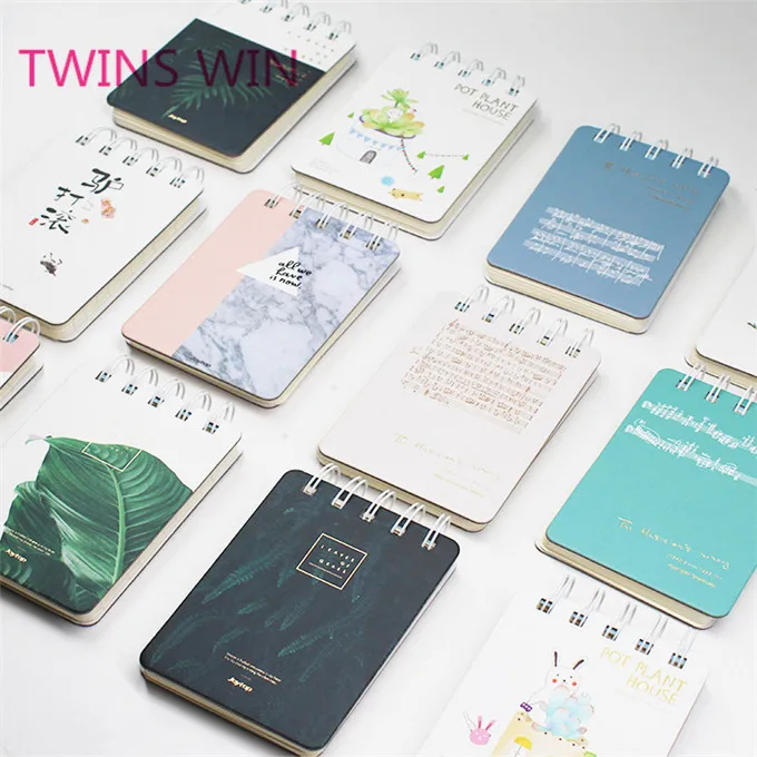 China supplier good price students school stationery hard cover kraft paper mini spiral notebook diary book for promotion 1910