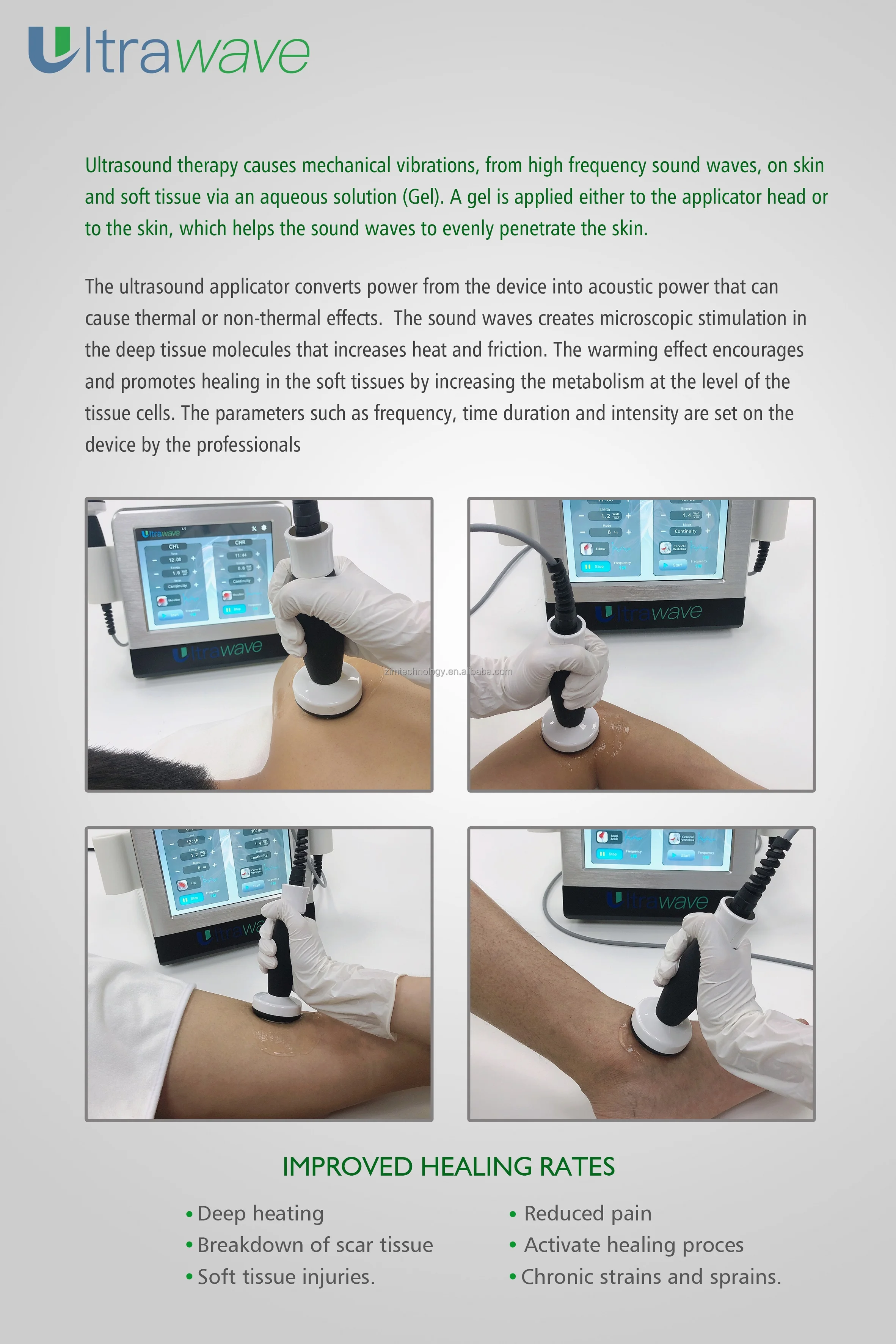 Portable ultrasound therapy machine physiotherapy