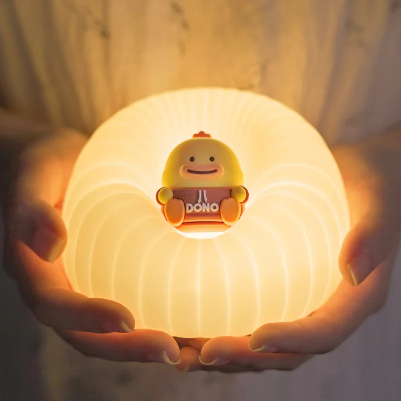 ICARER FAMILY Cute Duck Silicon Night Lamp Rechargeable USB Led Silicone Night Light for Children Kids