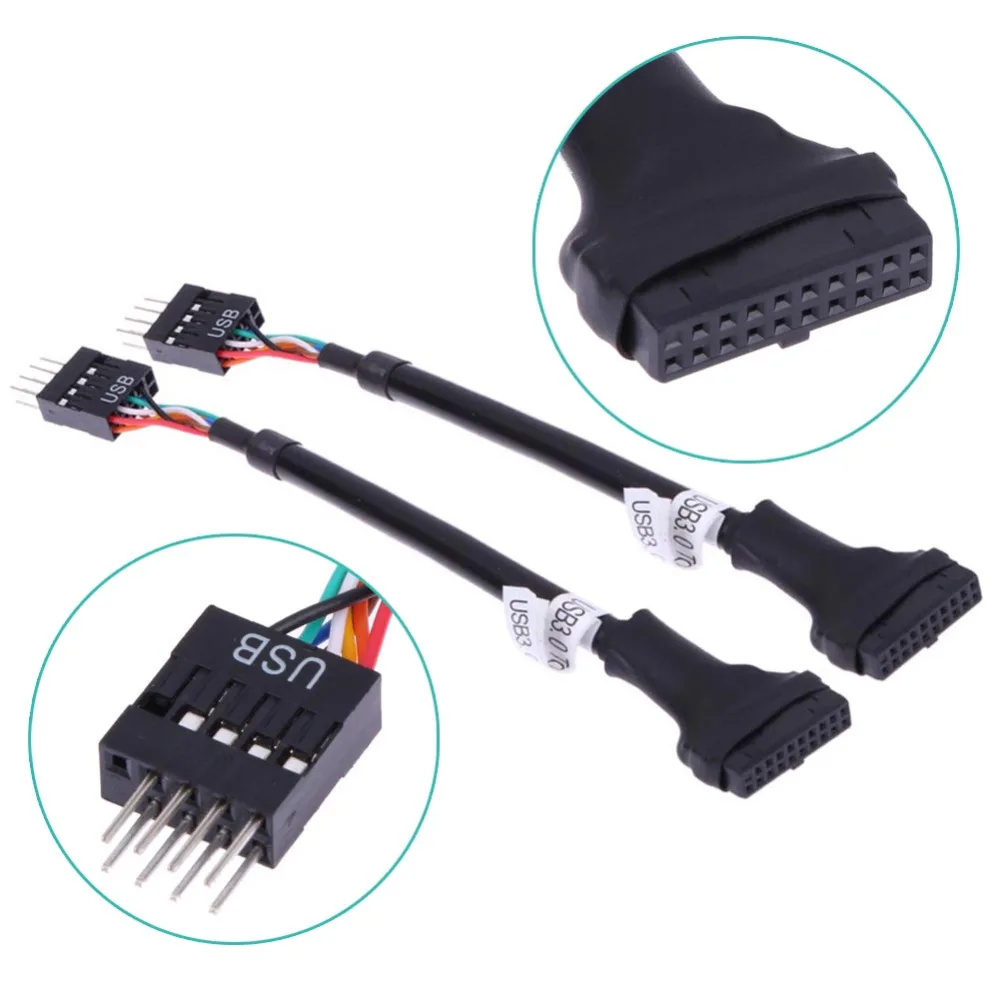 Высококачественная материнская плата 13 см, материнская плата с USB 3,0 на USB 2,0, Удлинительный Кабель-адаптер для корпуса, от 20 Pin до 9 Pin для рабочего стола