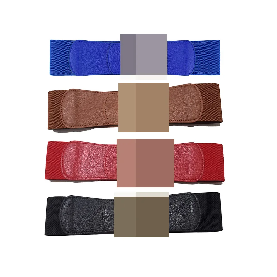 Ladies Luxury pearl buckles  brand designer Stretch Waist Women Elastic Belt