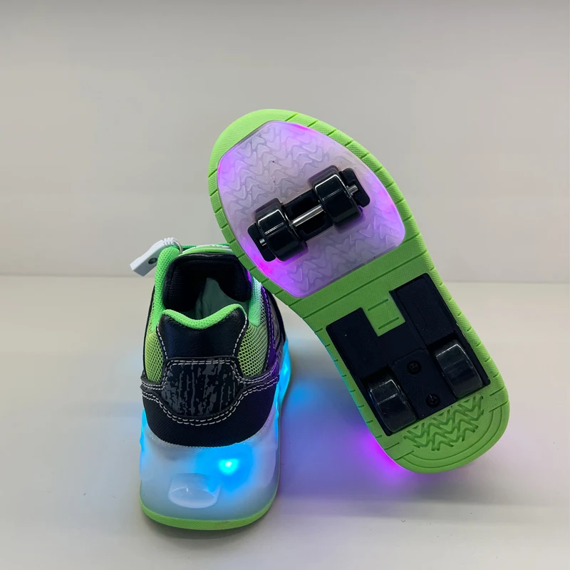 Kid Sneakers LED Roller Skates Shoes With Wheel Light up Rechargeable Roller Sneakers for Girl Boys Children Gift