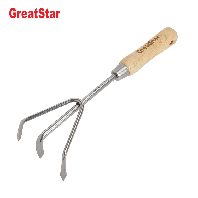 Hot Sale High Quality Garden tools Stainless Steel Multifunctional Garden Hoe Combination Hoe with Wood Handle