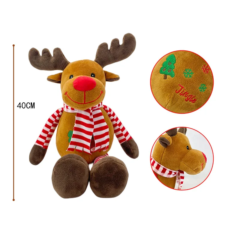 Christmas Stuffed Doll Santa Elk Claus Elf Snowman Plush Toys For Carnival Festival Present Gift For Children Festive Decoration