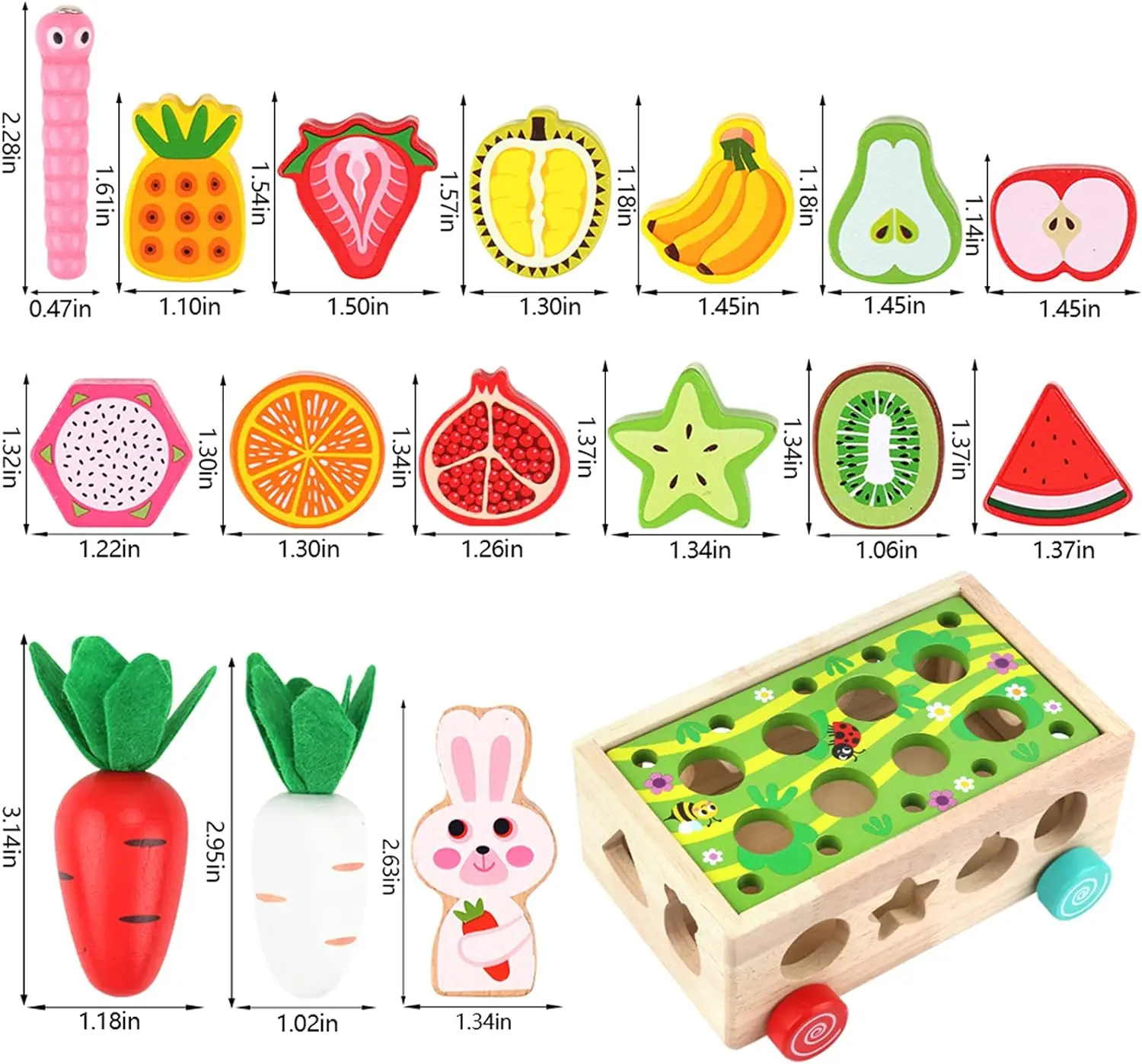 Toddlers Montessori Wooden Educational Toys,Wood PrescLearning Fine Motor Skills Game,Shape Sorting Toys