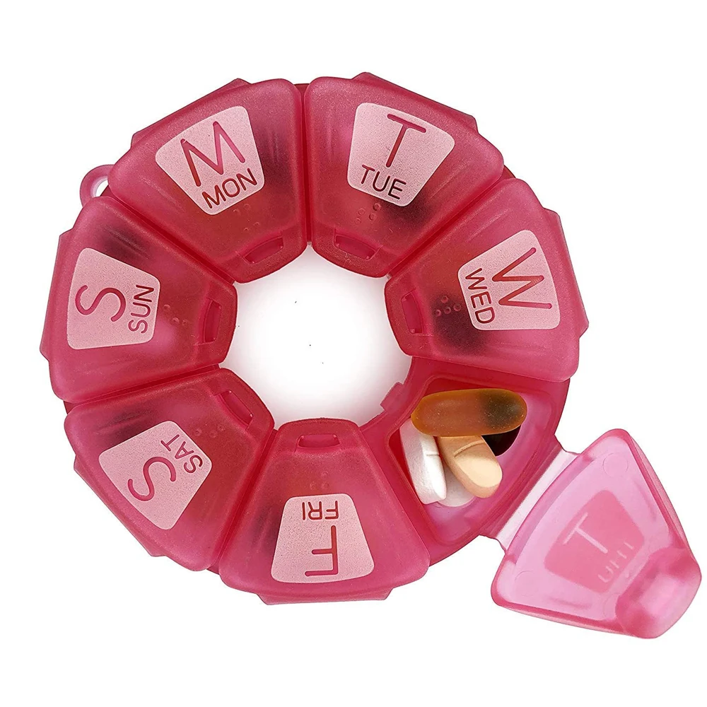 Customized Promotional  7 cases 7 days weekly pill box plastic storage pill box