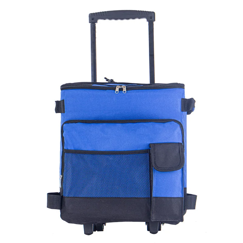 C058 Outdoor camping foldable customized portable trolley cooler bags