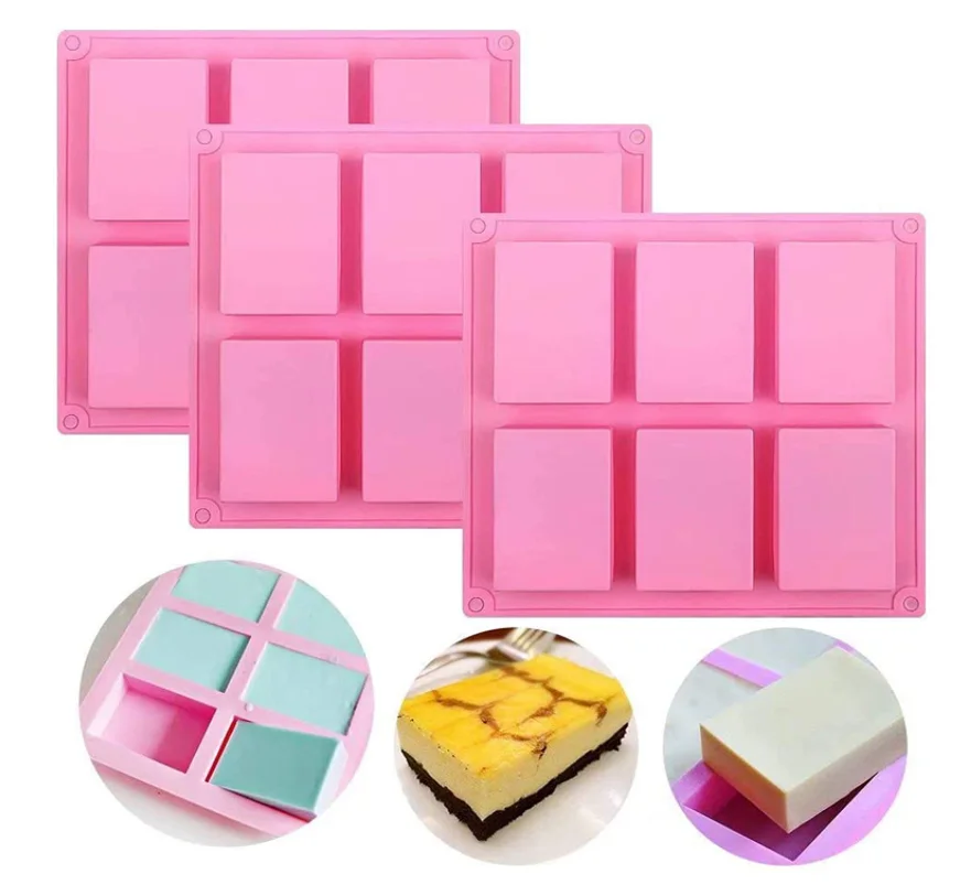 
Soap Silicone Mold DIY Gift Soap Tool Rectangle Baking Mold Cake Pan Silicone Molds For Soap Making 