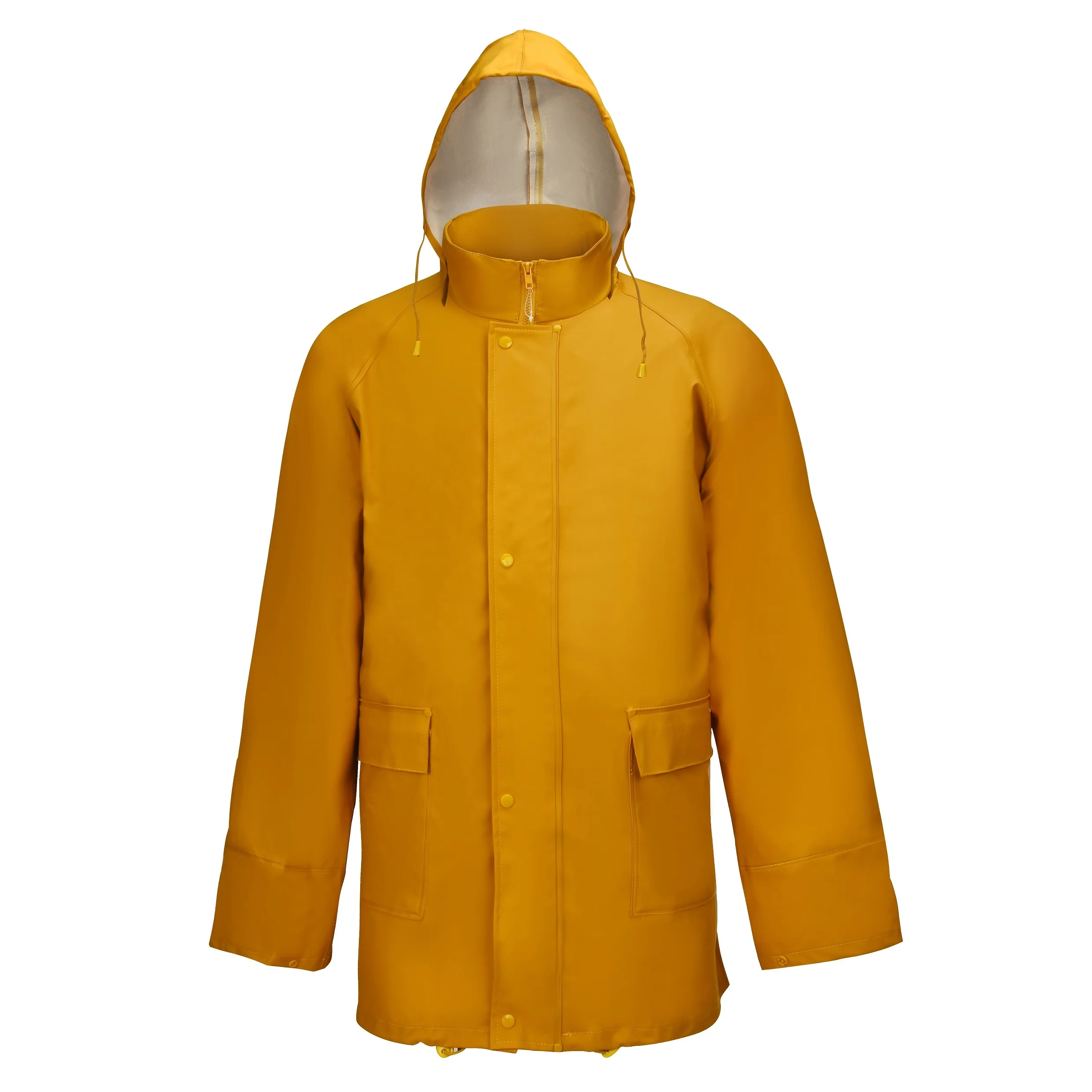 
PU/PVC polyester fabric Waterproof Rain Jacket Pants With hood for Men Women Rain Suits 