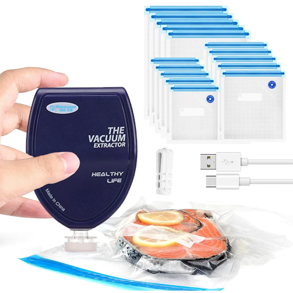 Mini Vacuum Sealer Household vacuum sealer Machine with USB Recharging For Food Preservation And Sous Vide