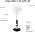 Multifunctional 2024 Home modern 18-inch high quality portable solar fan Rechargeable battery AC DC stand fan