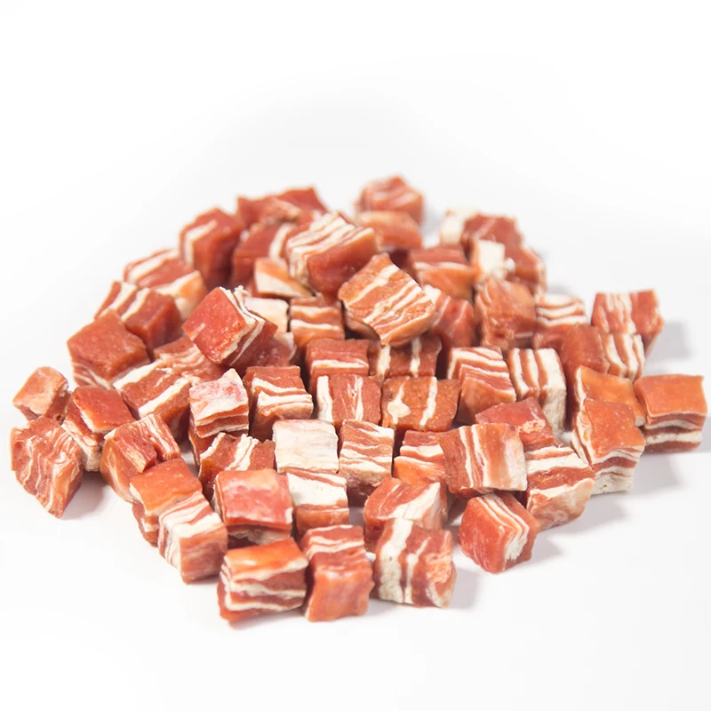Factory Custom Dog Treat Healthy High Protein Pet Dry Food OEM Snowflake Beef Cubes For Pets