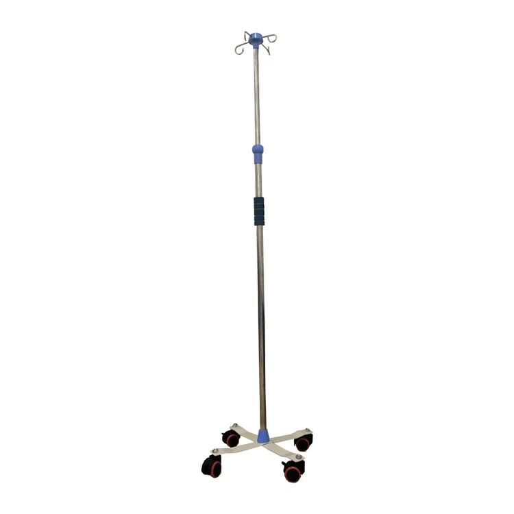 Высококачественная подставка для инфузии с пятью ножками и роликами из нержавеющей стали