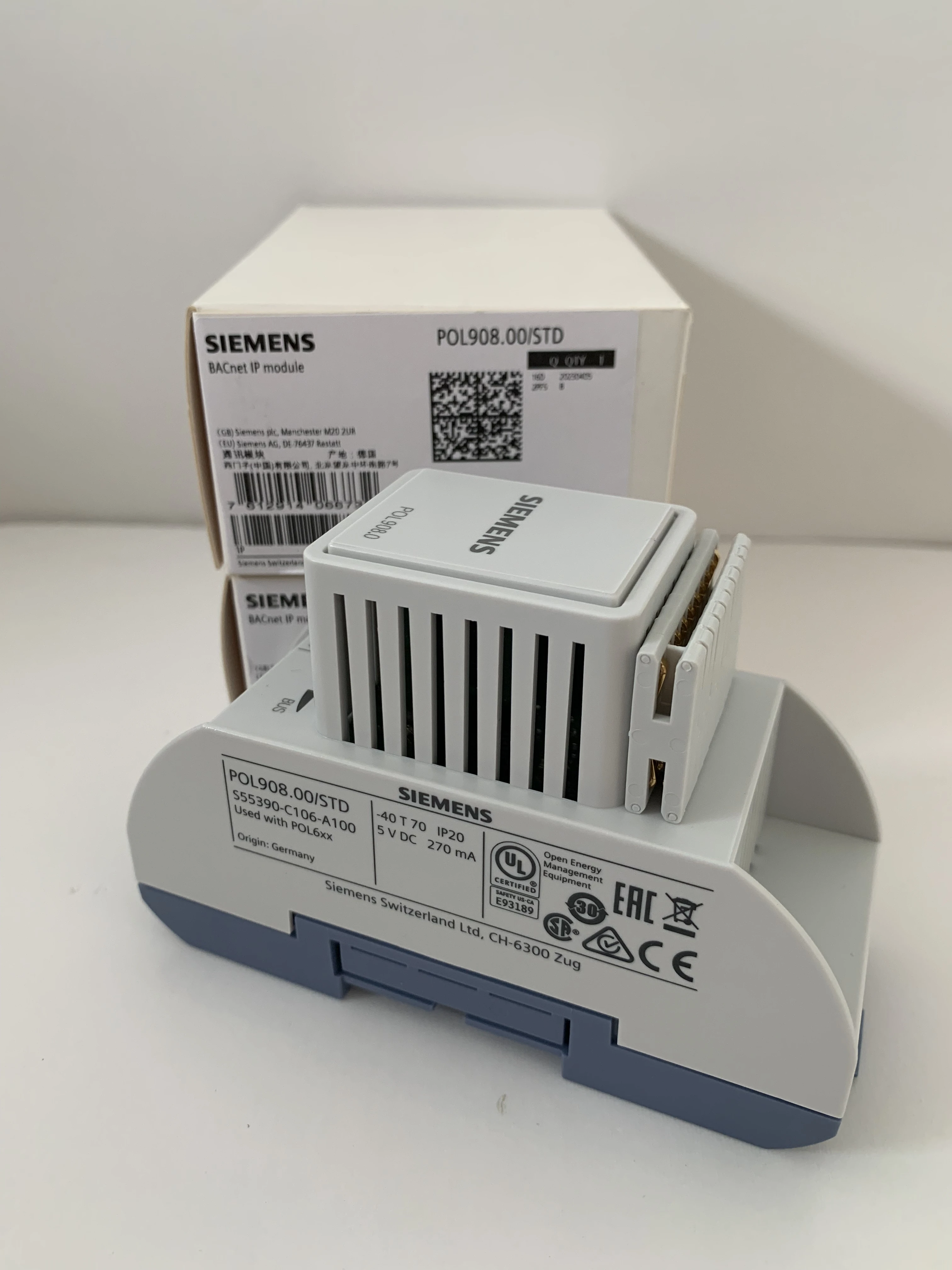 Siemens POL908.00/STD Climatix POL908.00/STD Communication module; BACnet IP; BTL-approved on B-BC level