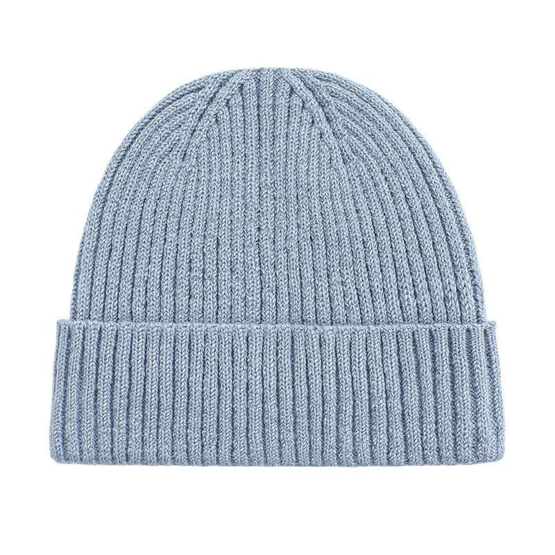 wholesale winter warm hat custom watch cap blank ribbed cuffed short fisherman beanie hat