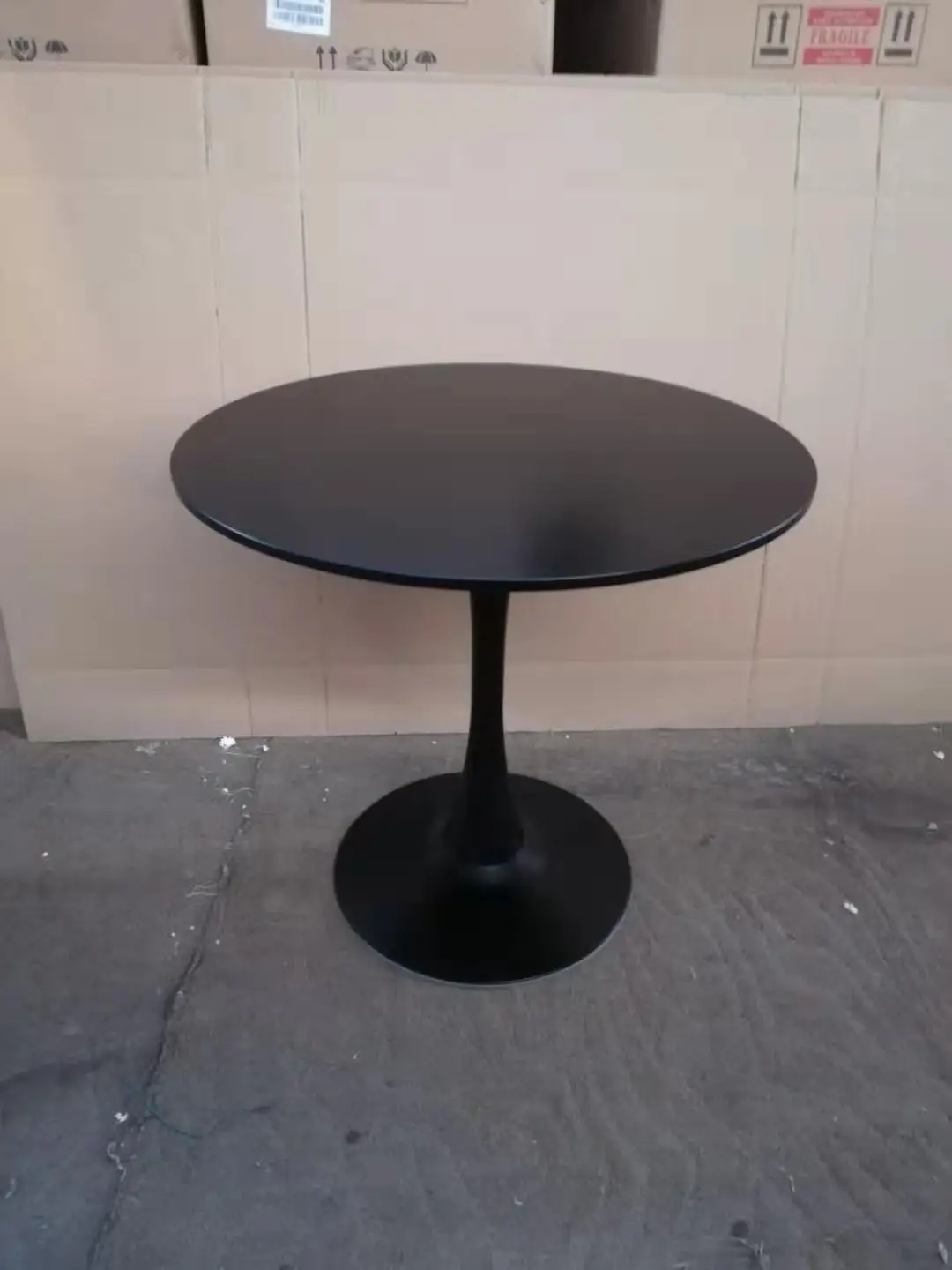 Wholesale Free Sample Nordic Luxury Style High Gloss Dining Table Set Round Wood MDF Dining Room Tables and Swivel Chair