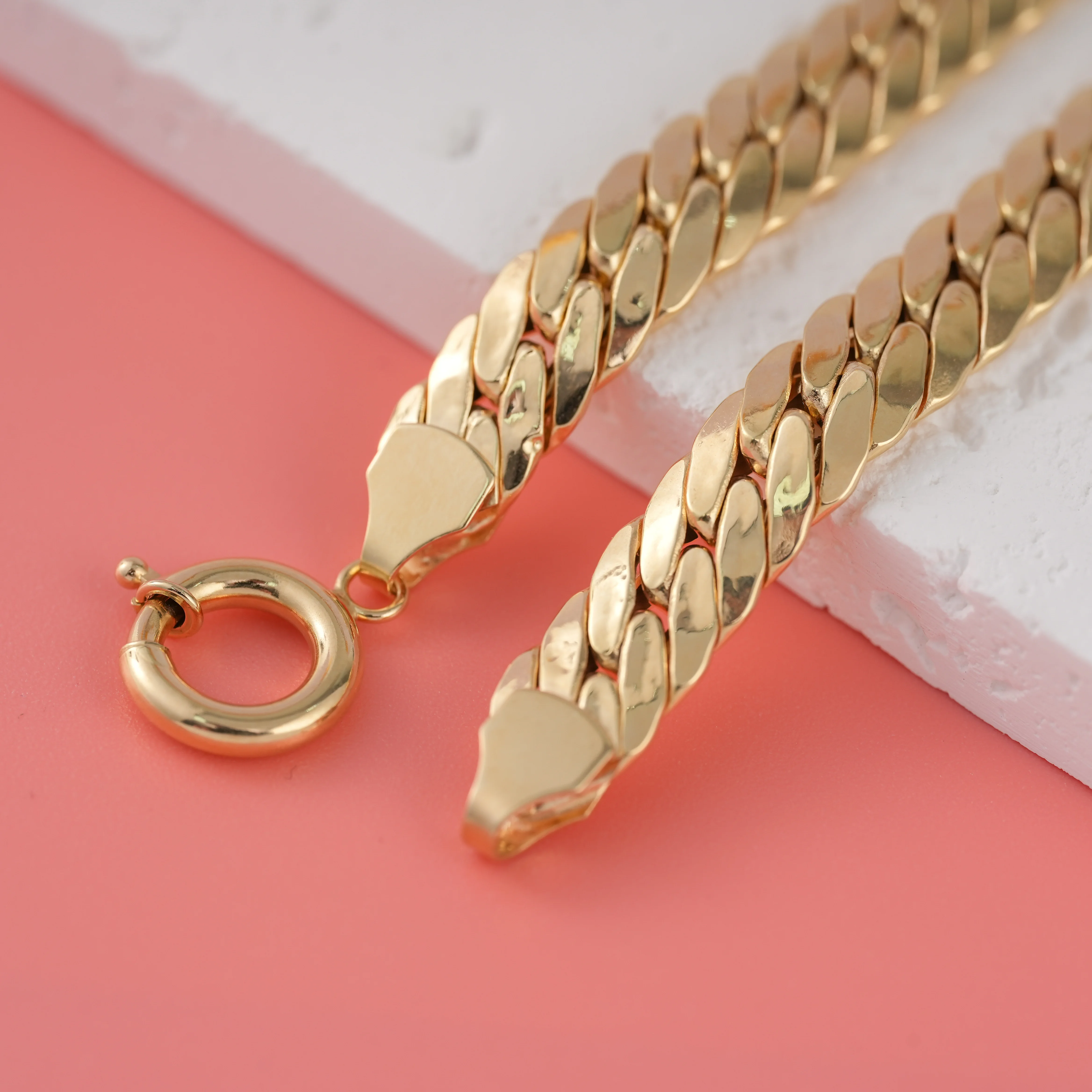 PCX Jewelry 7MM 10MM Pure 18K Real Yellow Gold Au750 Hiphop Sterling Miami Italian Cuban Link Curb Chains Men Wholesale